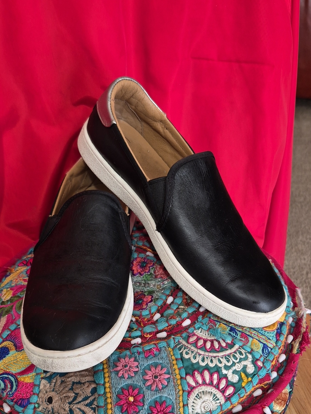 Women's UGG Black Slip-On Casual Sneakers - Classic Smooth Leather